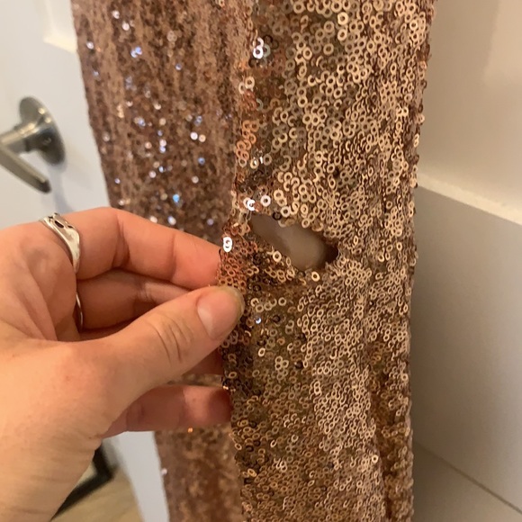 Beautiful Size 2 gold sequin long bridesmaid dress. - Picture 4 of 7